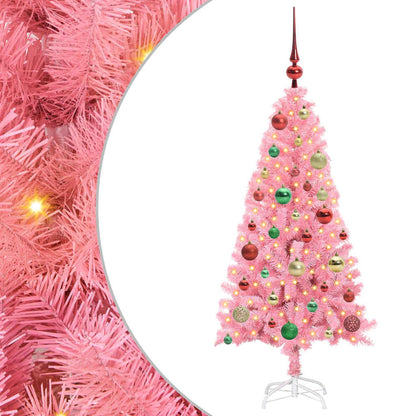 Christmas Tree with 150 LEDs with Stand Pink 120 cm PVC
