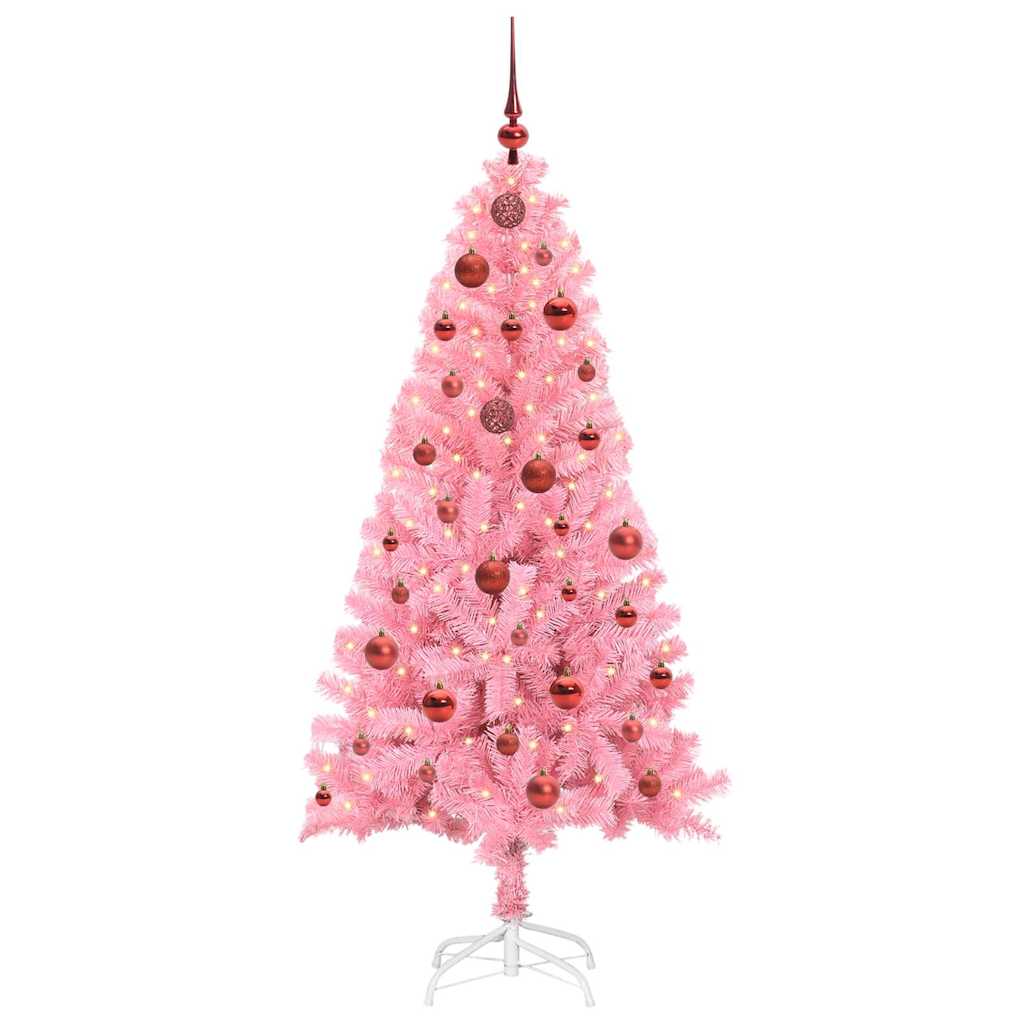 Christmas Tree with 150 LEDs with Stand Pink 150 cm PVC