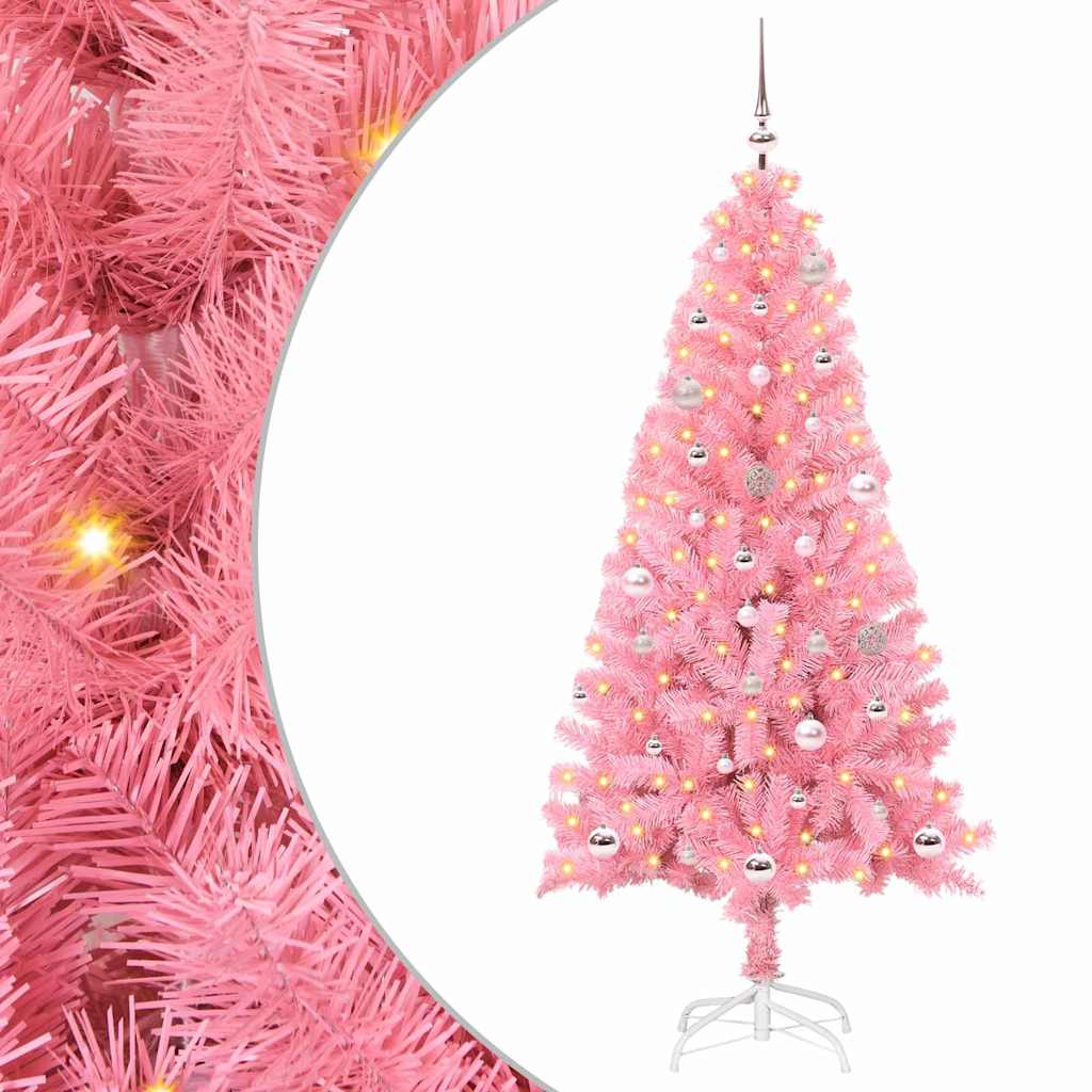 Christmas Tree with 150 LEDs with Stand Pink 150 cm PVC