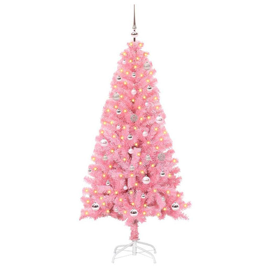 Christmas Tree with 150 LEDs with Stand Pink 150 cm PVC