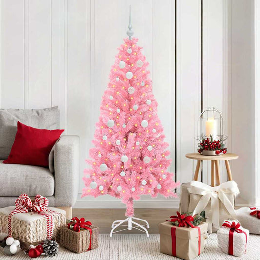 Christmas Tree with 150 LEDs with Stand Pink 150 cm PVC