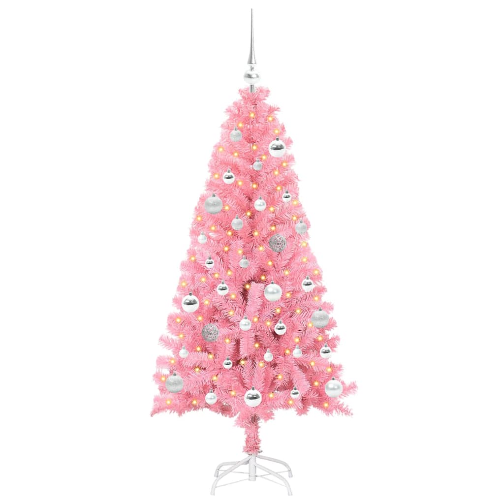 Christmas Tree with 150 LEDs with Stand Pink 150 cm PVC