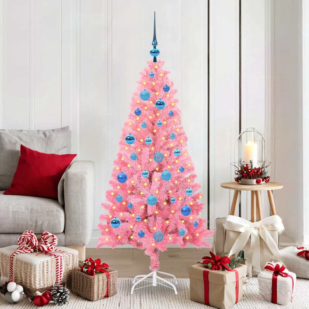 Christmas Tree with 150 LEDs with Stand Pink 150 cm PVC