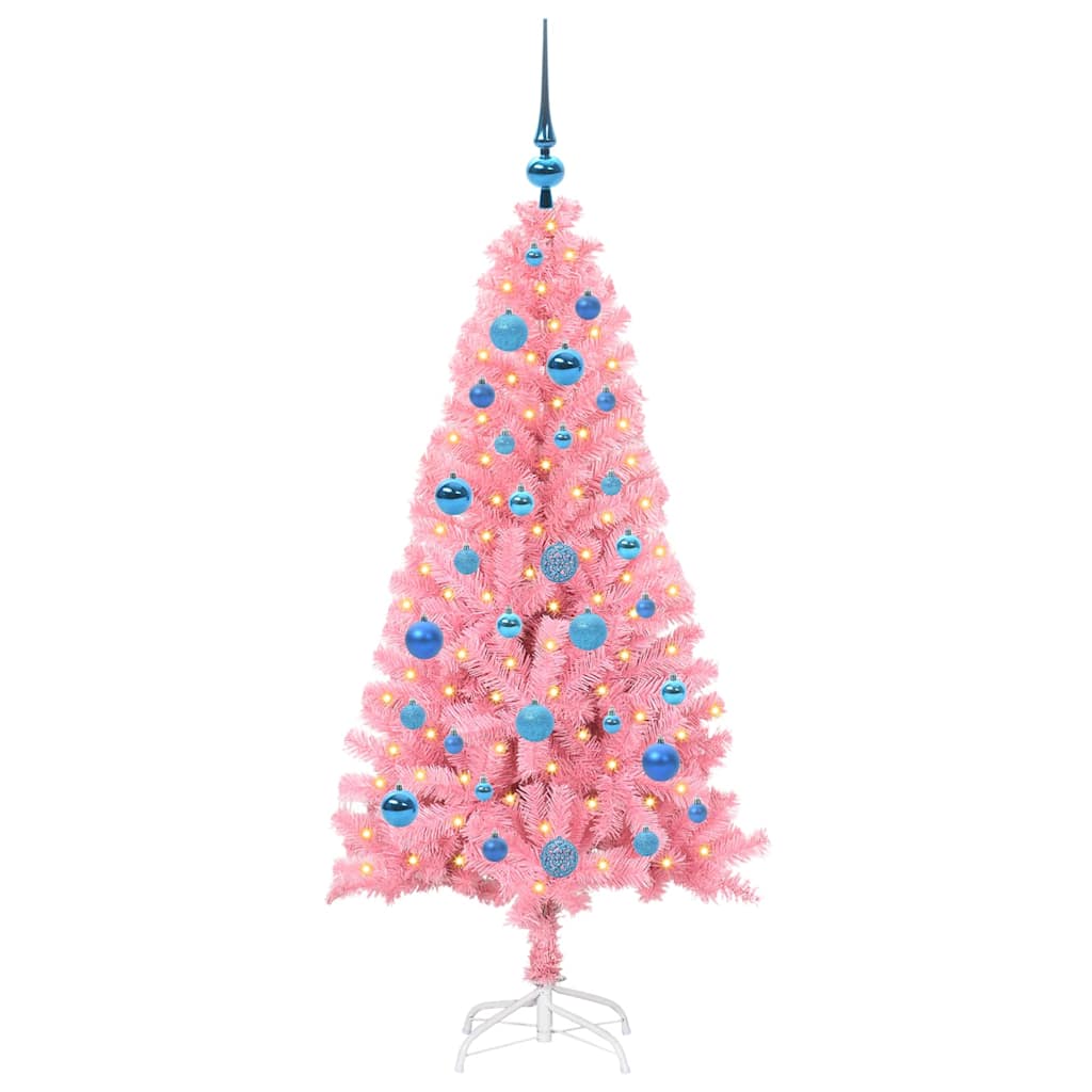Christmas Tree with 150 LEDs with Stand Pink 150 cm PVC