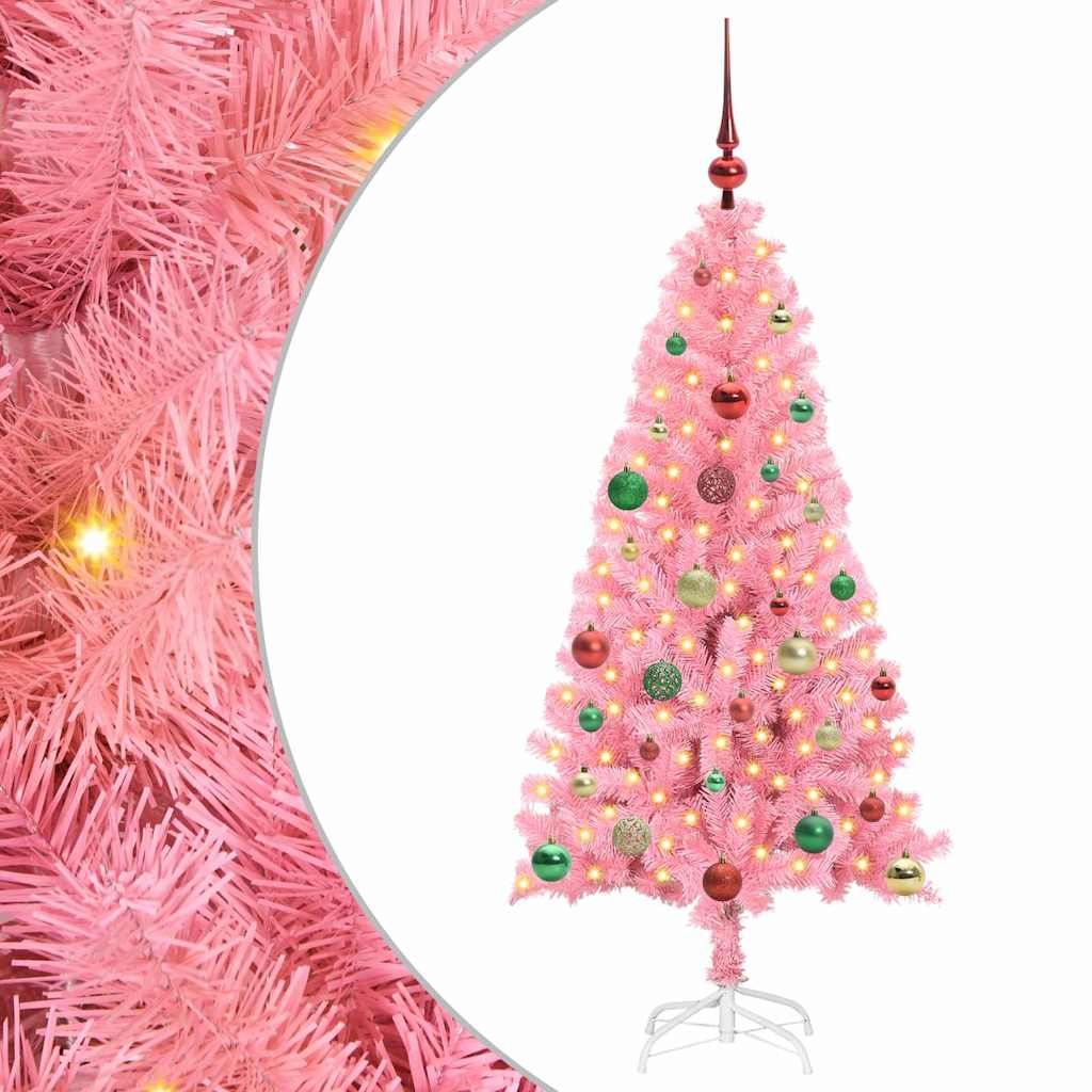 Christmas Tree with 150 LEDs with Stand Pink 150 cm PVC