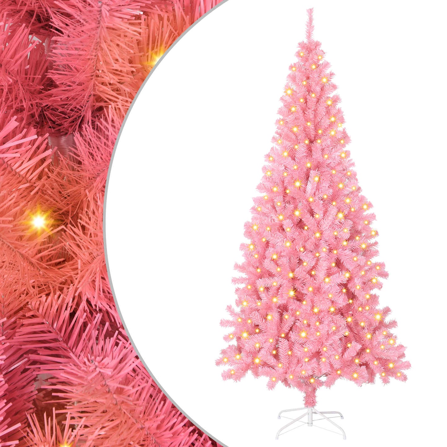 Christmas Tree with 300 LEDs with Stand Pink 180 cm PVC