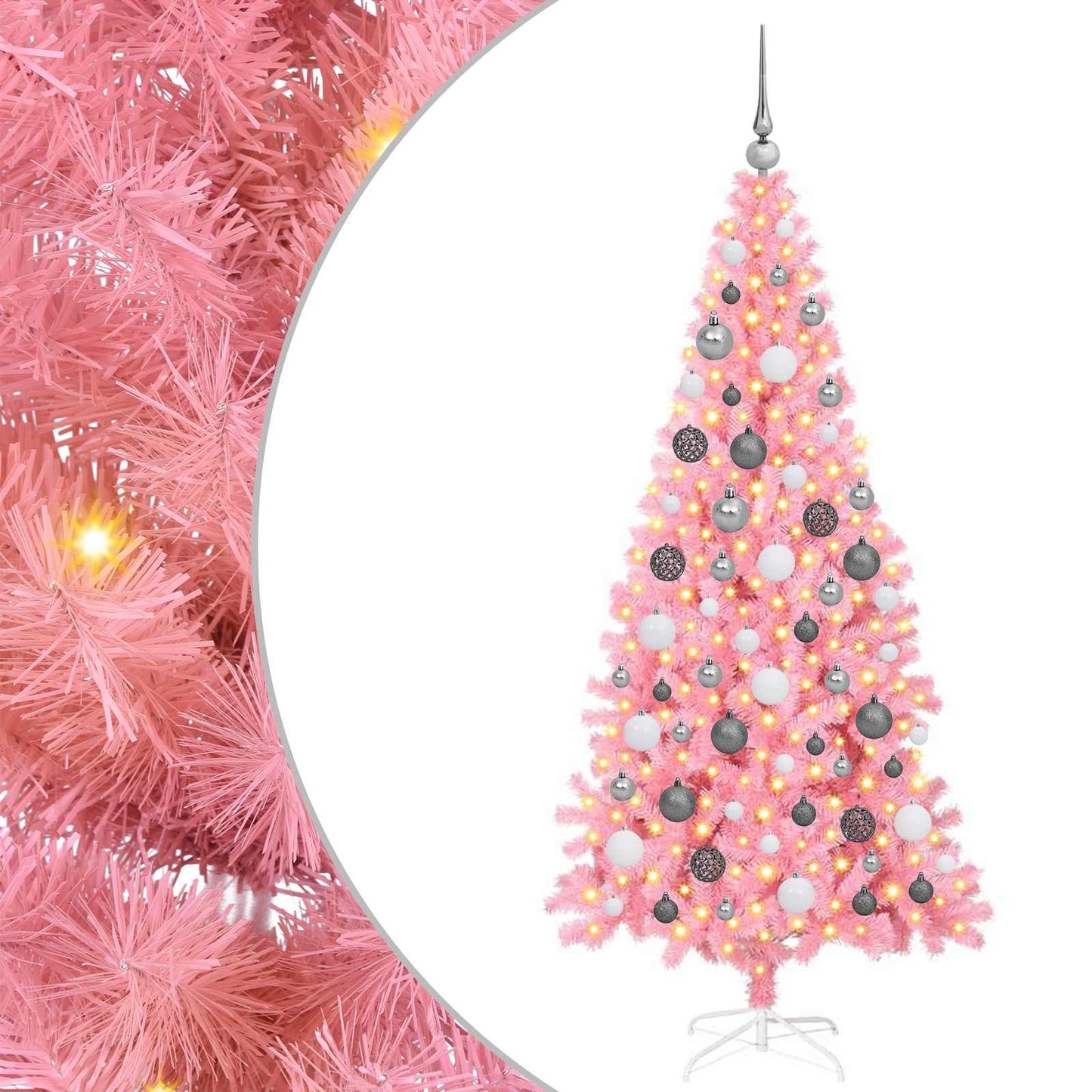 Christmas Tree with 300 LEDs with Stand Pink 180 cm PVC