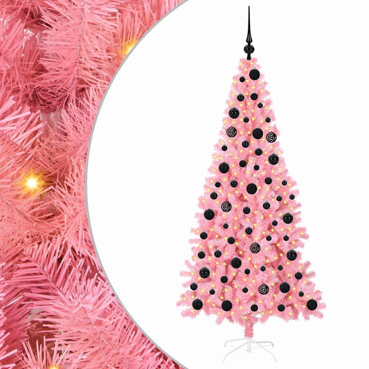 Christmas Tree with 300 LEDs with Stand Pink 180 cm PVC