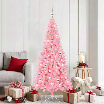Christmas Tree with 300 LEDs with Stand Pink 180 cm PVC