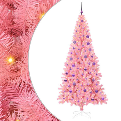 Christmas Tree with 300 LEDs with Stand Pink 180 cm PVC