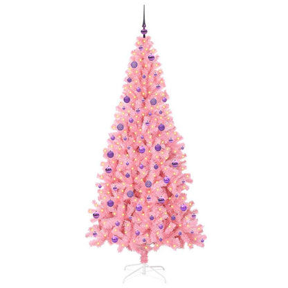 Christmas Tree with 300 LEDs with Stand Pink 210 cm PVC