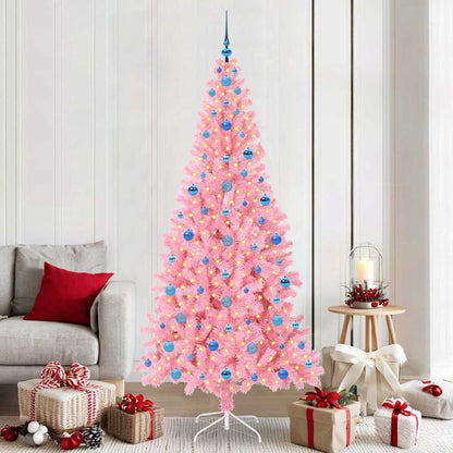Christmas Tree with 300 LEDs with Stand Pink 210 cm PVC