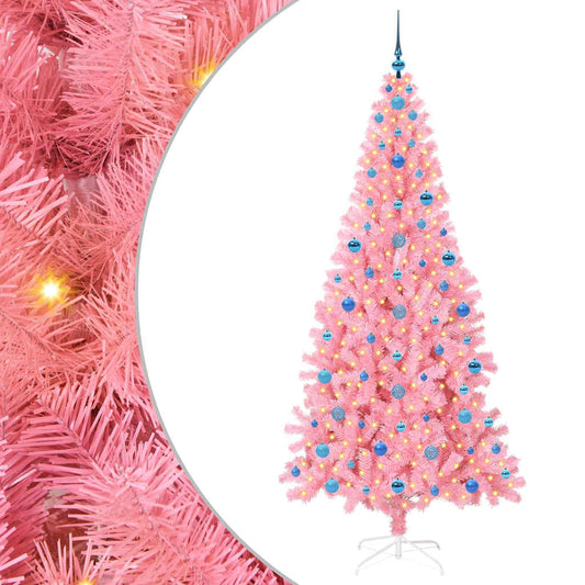 Christmas Tree with 300 LEDs with Stand Pink 210 cm PVC