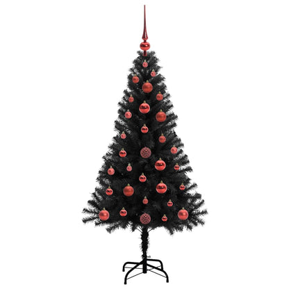 Christmas Tree with 150 LEDs with Stand Black 120 cm PVC