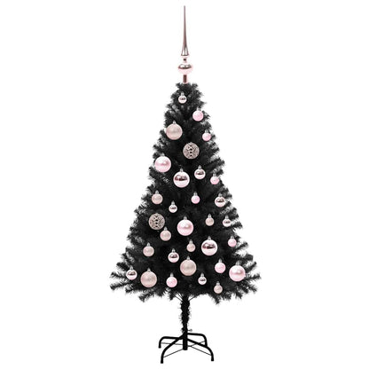 Christmas Tree with 150 LEDs with Stand Black 120 cm PVC