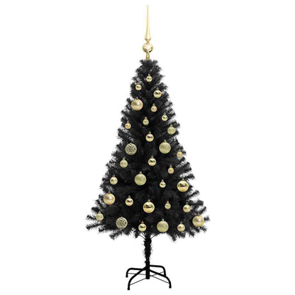 Christmas Tree with 150 LEDs with Stand Black 120 cm PVC