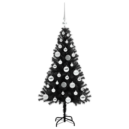 Christmas Tree with 150 LEDs with Stand Black 120 cm PVC