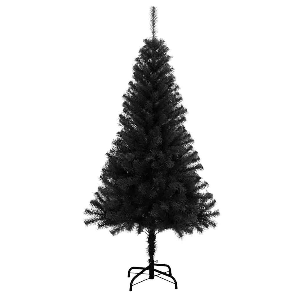 Christmas Tree with 150 LEDs with Stand Black 120 cm PVC