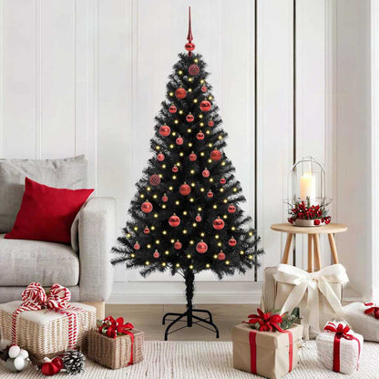 Christmas Tree with 150 LEDs with Stand Black 150 cm PVC