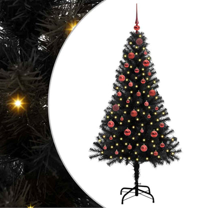 Christmas Tree with 150 LEDs with Stand Black 150 cm PVC