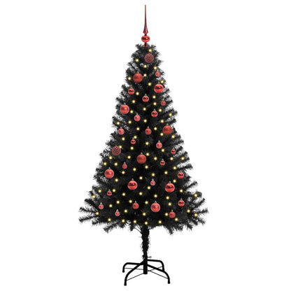 Christmas Tree with 150 LEDs with Stand Black 150 cm PVC