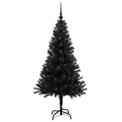 Christmas Tree with 150 LEDs with Stand Black 150 cm PVC