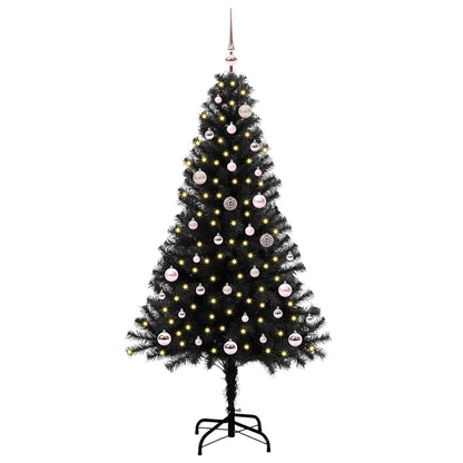 Christmas Tree with 150 LEDs with Stand Black 150 cm PVC