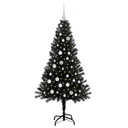 Christmas Tree with 150 LEDs with Stand Black 150 cm PVC