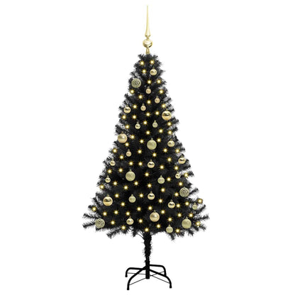 Christmas Tree with 150 LEDs with Stand Black 150 cm PVC