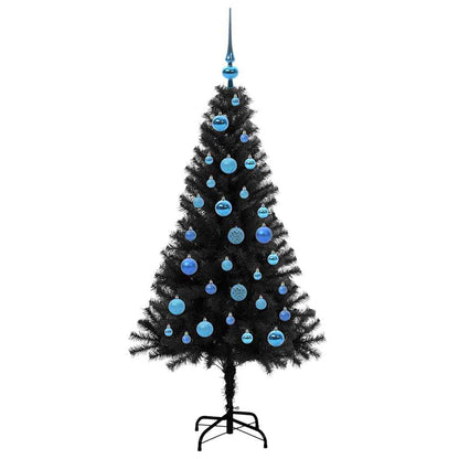 Christmas Tree with 150 LEDs with Stand Black 150 cm PVC