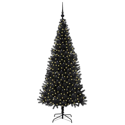 Christmas Tree with 300 LEDs with Stand Black 180 cm PVC