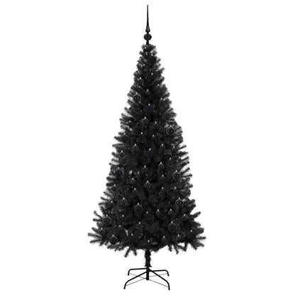 Christmas Tree with 300 LEDs with Stand Black 180 cm PVC
