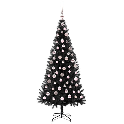 Christmas Tree with 300 LEDs with Stand Black 180 cm PVC