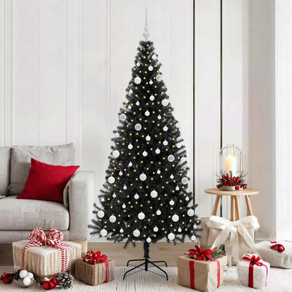 Christmas Tree with 300 LEDs with Stand Black 180 cm PVC