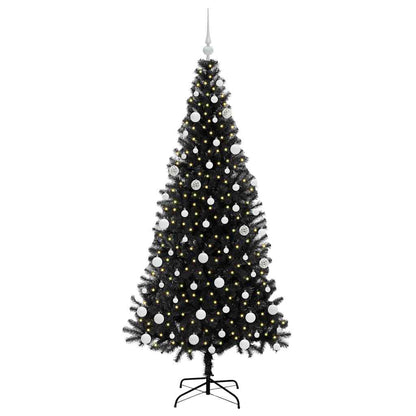 Christmas Tree with 300 LEDs with Stand Black 180 cm PVC