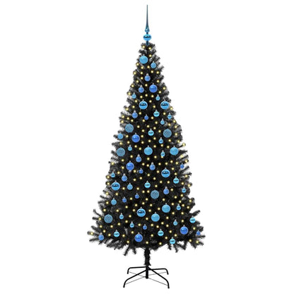 Christmas Tree with 300 LEDs with Stand Black 180 cm PVC