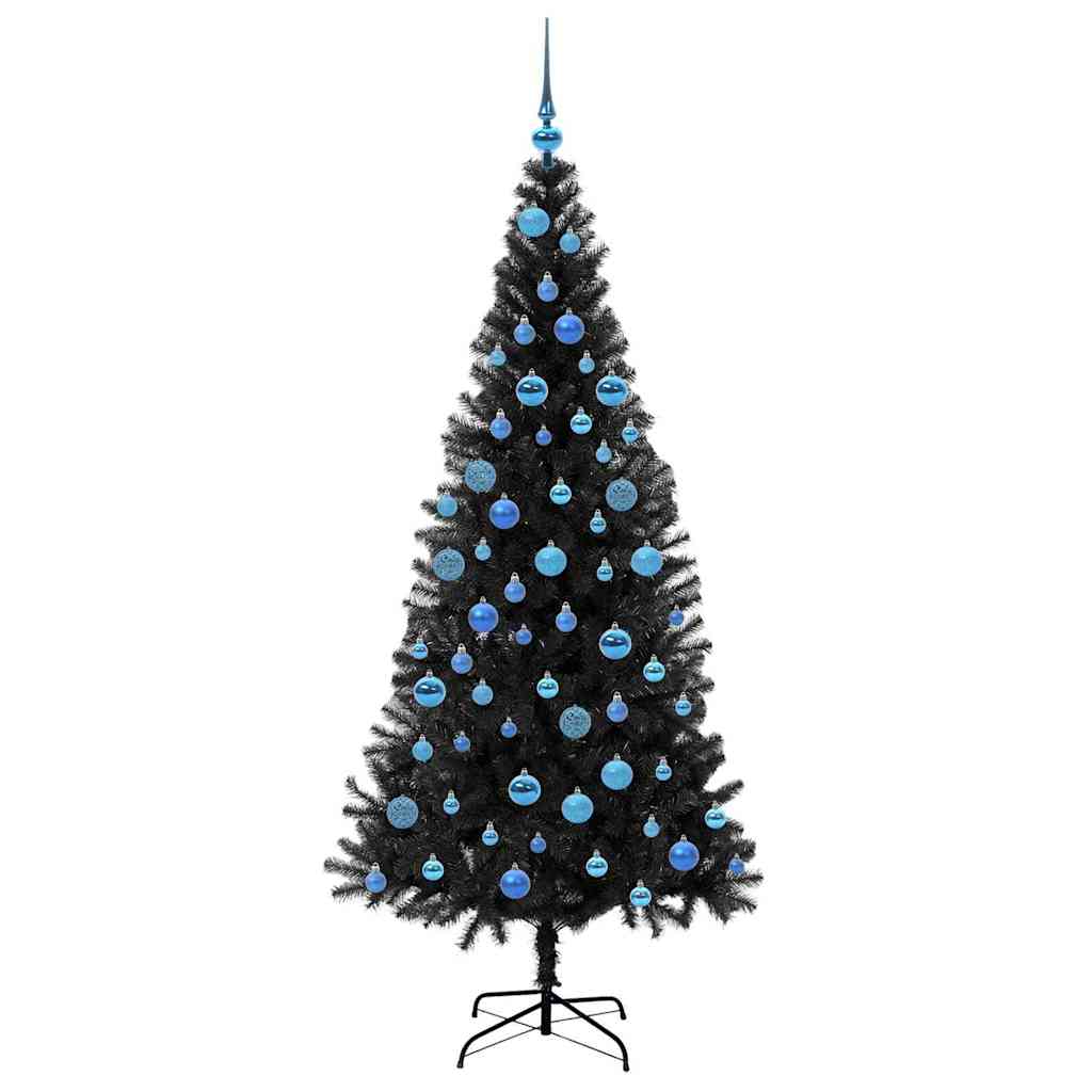 Christmas Tree with 300 LEDs with Stand Black 180 cm PVC