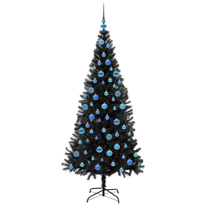 Christmas Tree with 300 LEDs with Stand Black 180 cm PVC