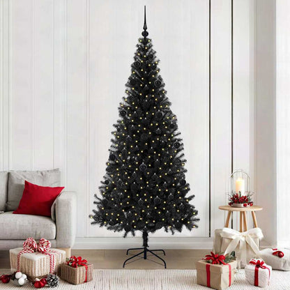 Christmas Tree with 300 LEDs with Stand Black 210 cm PVC
