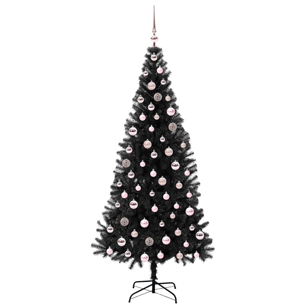 Christmas Tree with 300 LEDs with Stand Black 210 cm PVC