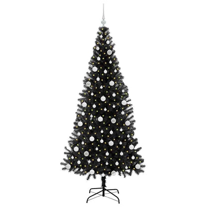 Christmas Tree with 300 LEDs with Stand Black 210 cm PVC