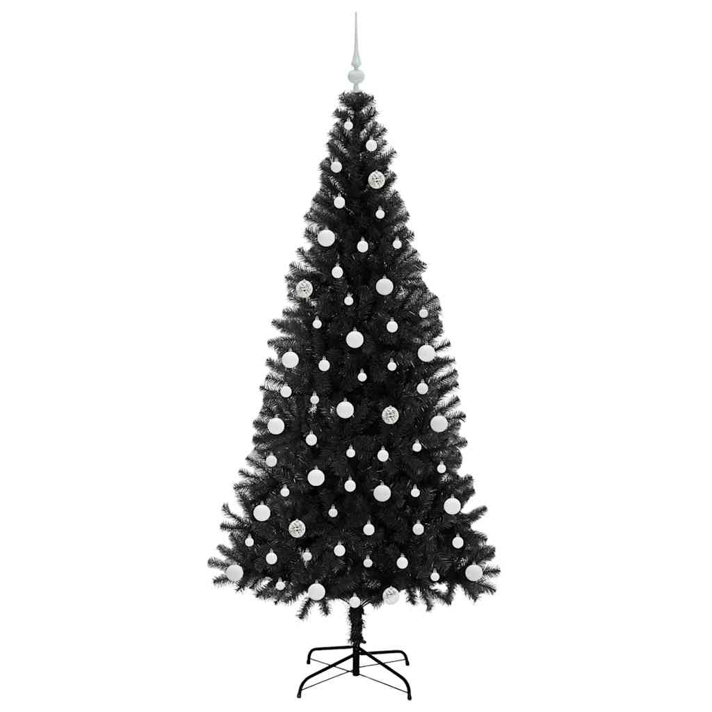 Christmas Tree with 300 LEDs with Stand Black 210 cm PVC
