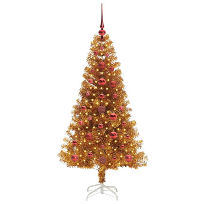 Christmas Tree with LED Light Gold 120 cm PET and Steel