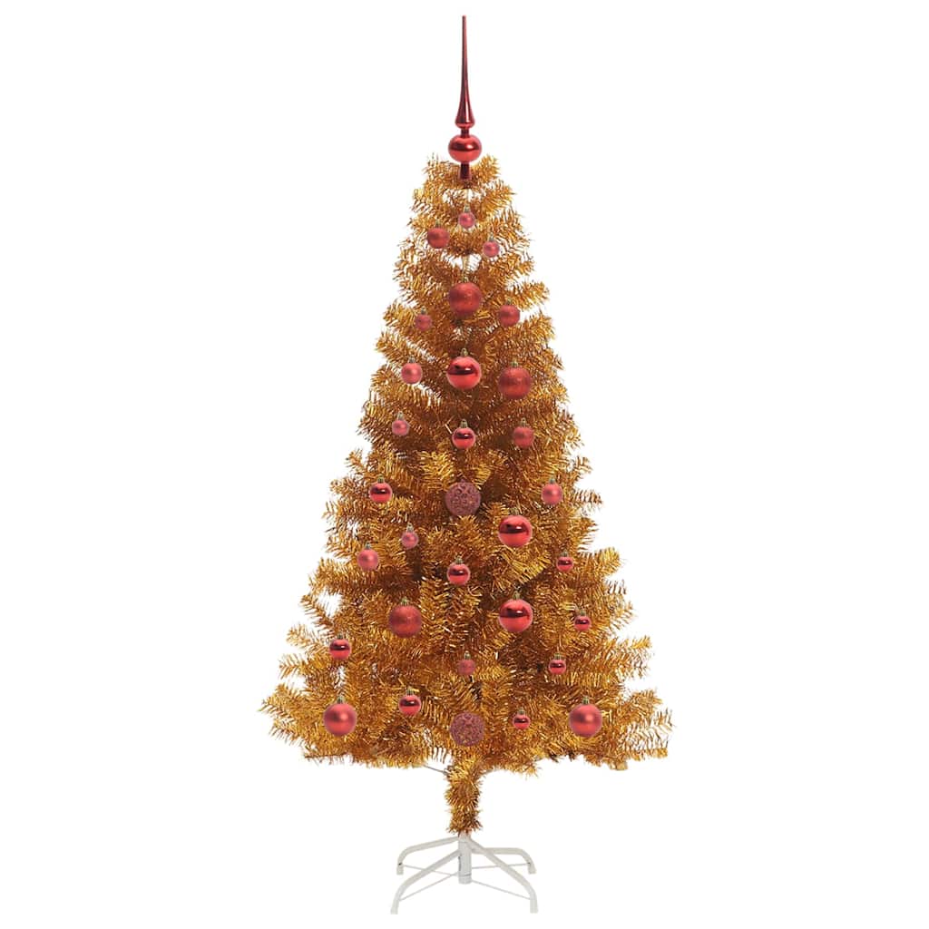 Christmas Tree with LED Light Gold 120 cm PET and Steel