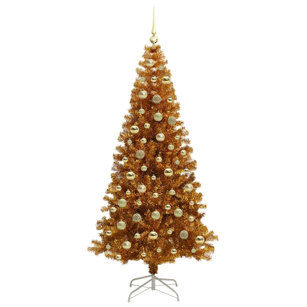 Christmas Tree with LED Light Gold 210 cm PET and Steel