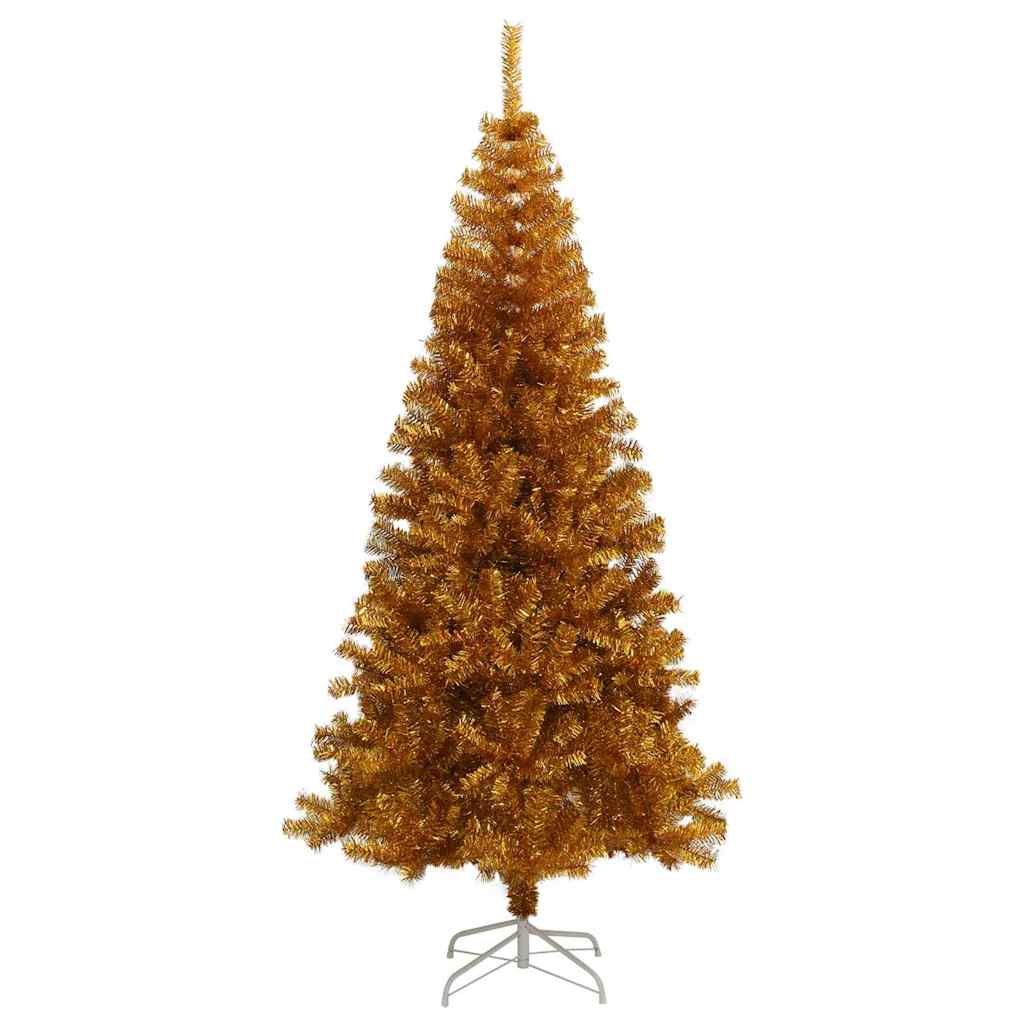 Christmas Tree with LED Light Gold 210 cm PET and Steel