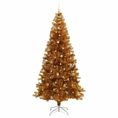 Christmas Tree with LED Light Gold 240 cm PET and Steel