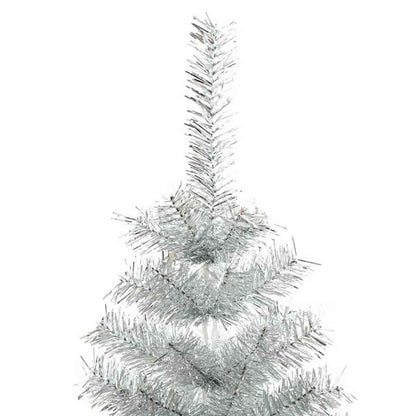 Christmas Tree with LED Light Silver 180 cm PET and Steel