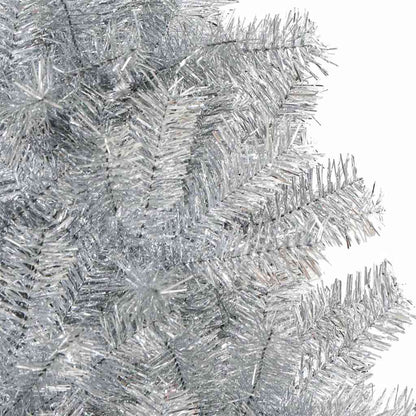 Christmas Tree with LED Light Silver 180 cm PET and Steel