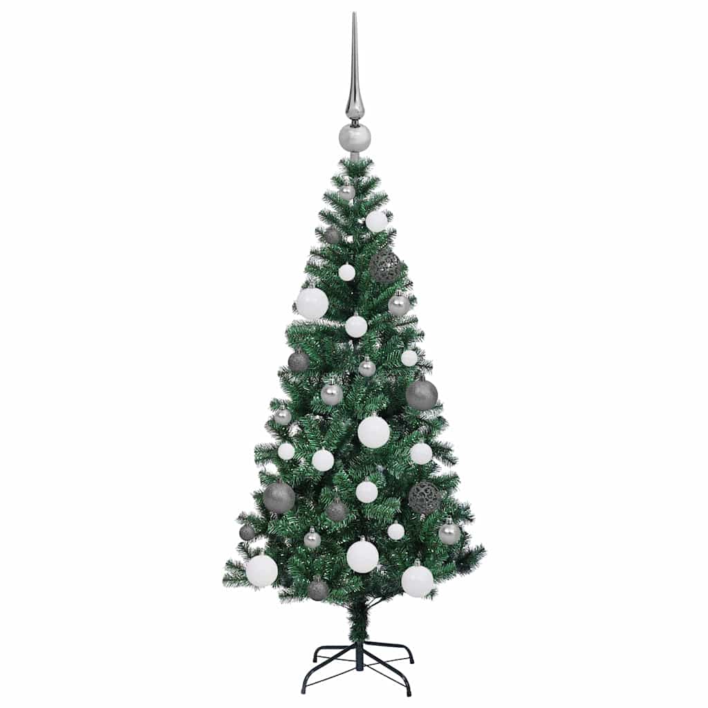 Artificial Pre-lit Christmas Tree Green 120 cm PVC and Metal